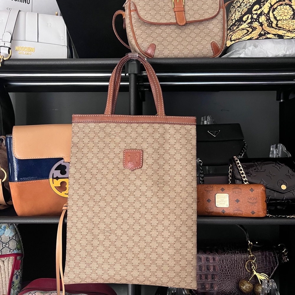 Celine Women Triomphe Canvas Tote Mini